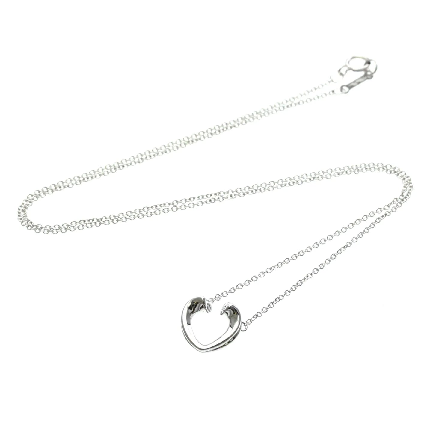 Tiffany & Co. Paloma Picasso Tenderness Heart Pendant 18K White Gold with Diamonds, Silver, White Gold, Necklace