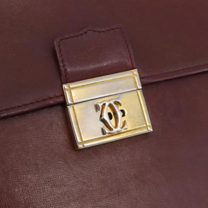 cartier Vintage must de Cartier Leather, Burgundy, Leather, Briefcase