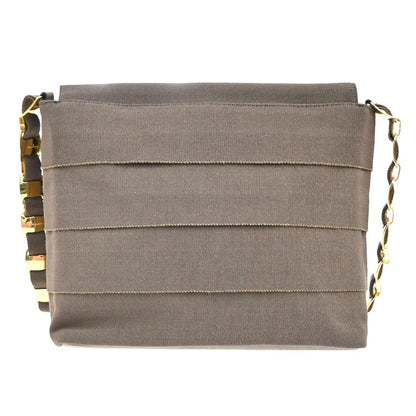 Salvatore Ferragamo Vala Canvas, Brown, Canvas, Shoulder Bag