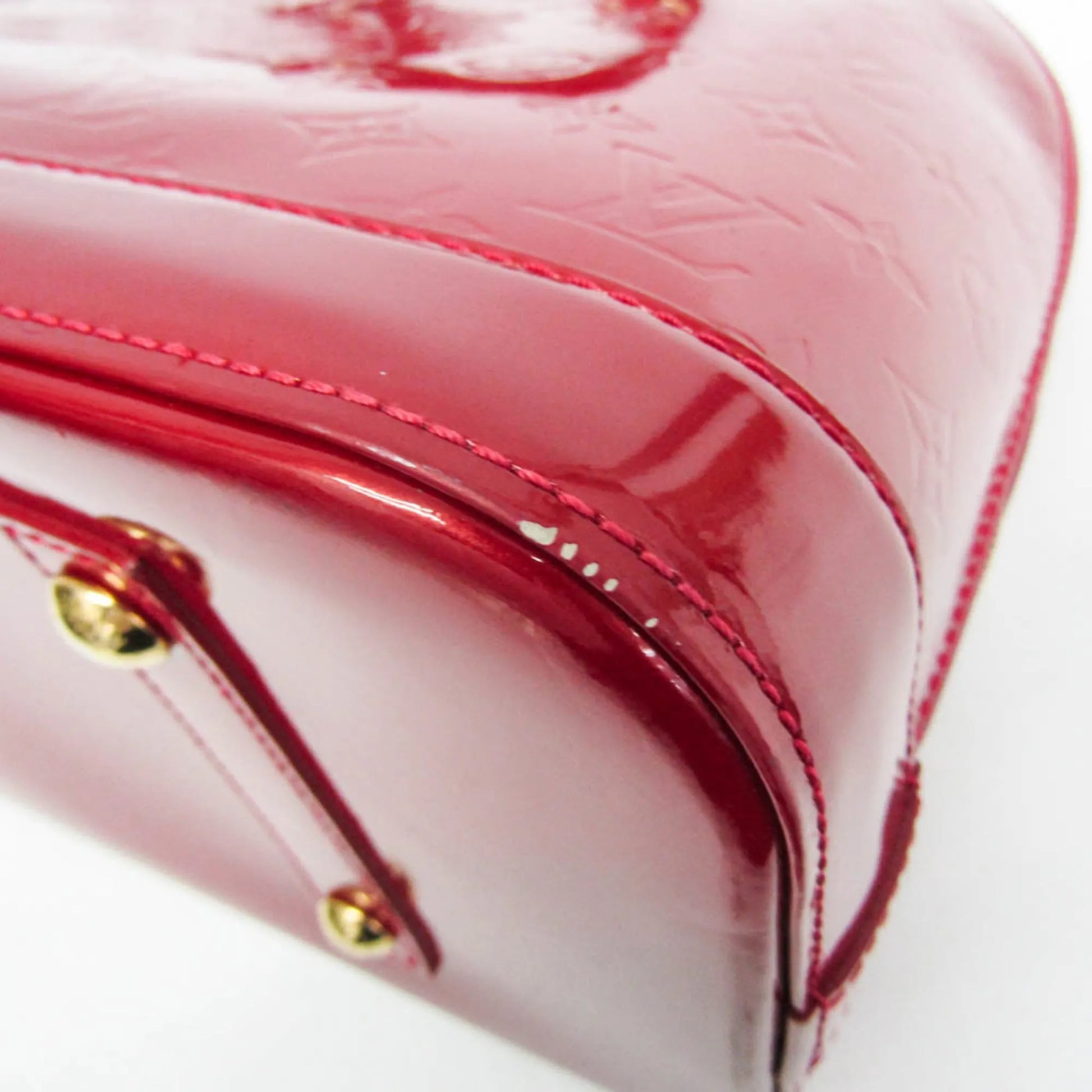 Louis Vuitton Alma Monogram Vernis, Red, Patent Leather, Handbag