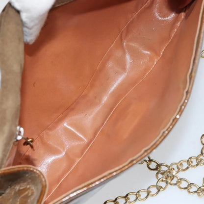 Bally Vintage Chain Quilted Patent leather, Brown, Patent Leather, Shoulder Bag