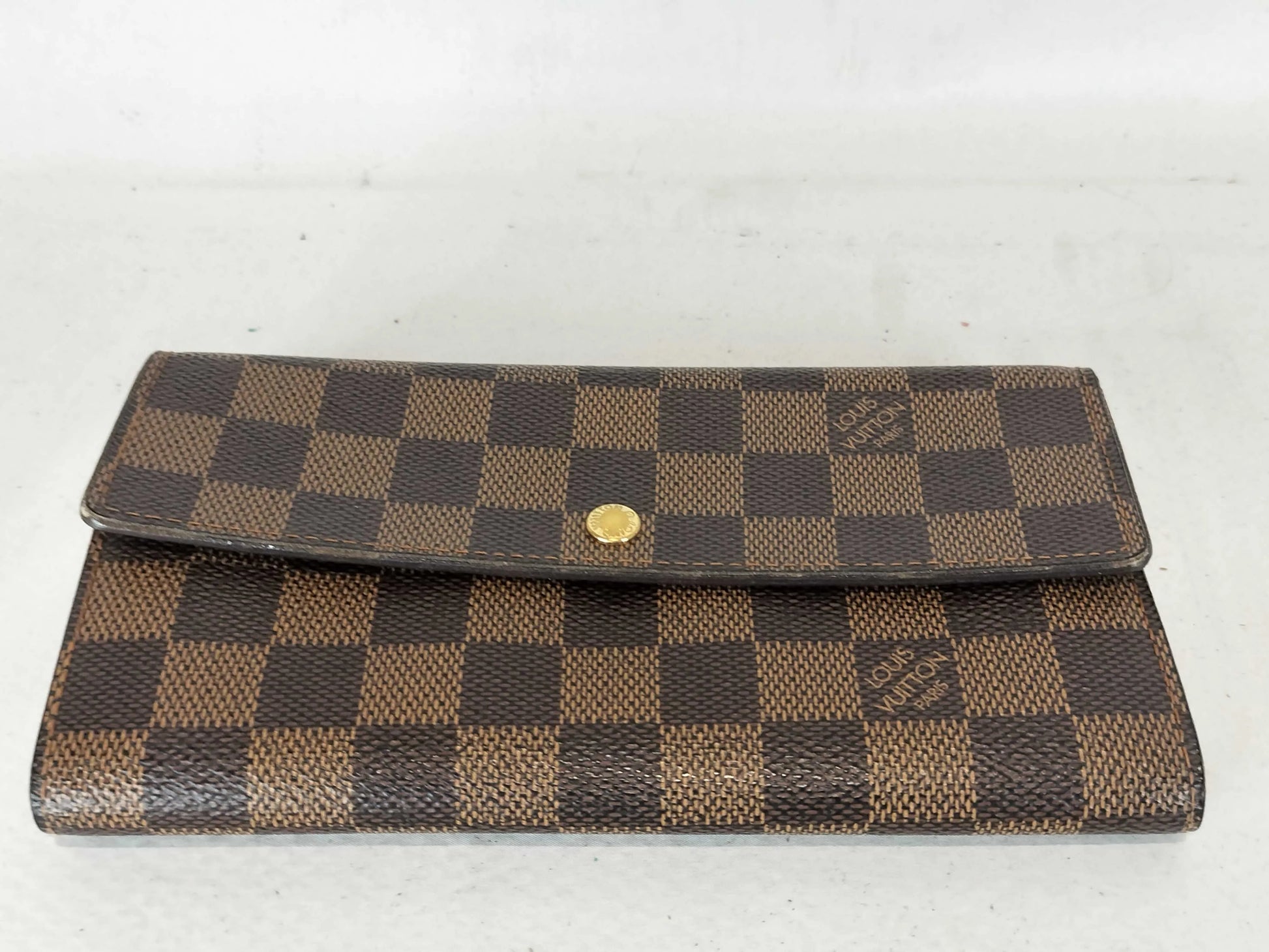 Louis Vuitton Portefeuille Sarah Damier, Brown, Canvas, Wallet