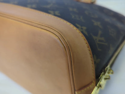 Louis Vuitton Alma Monogram, Brown, Canvas, Handbag