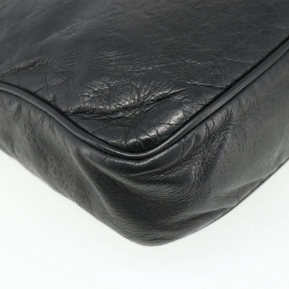 Gucci Front Zip Messenger Guccissima Leather, Black, Leather, Shoulder Bag
