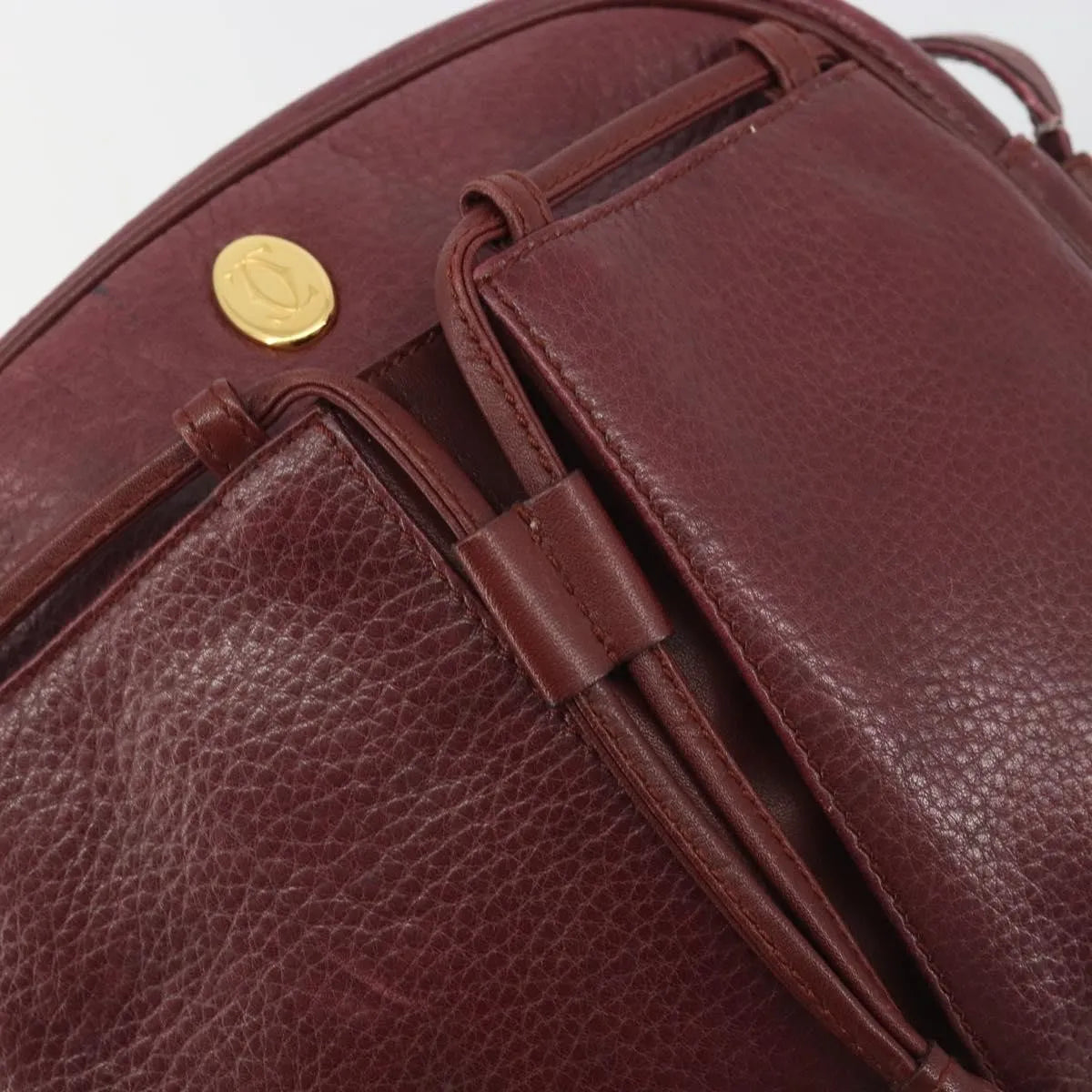 Cartier Tasseled Must de Cartier Leather, Burgundy, Leather, Shoulder Bag