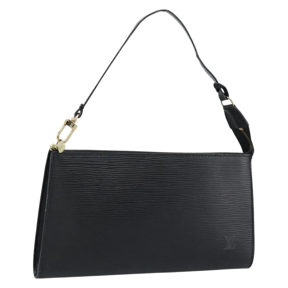Louis Vuitton Pochette Accessoires Epi, Black, Leather, Clutch