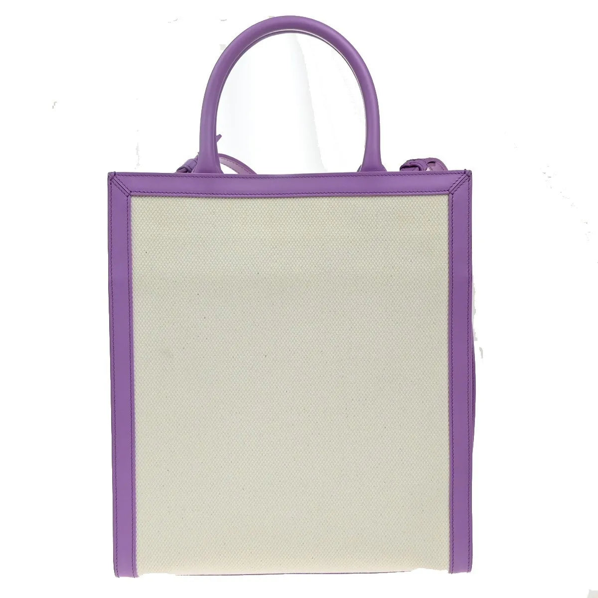 Celine Vertical Cabas Tote Canvas with Leather, Purple, Canvas, Tote Bag