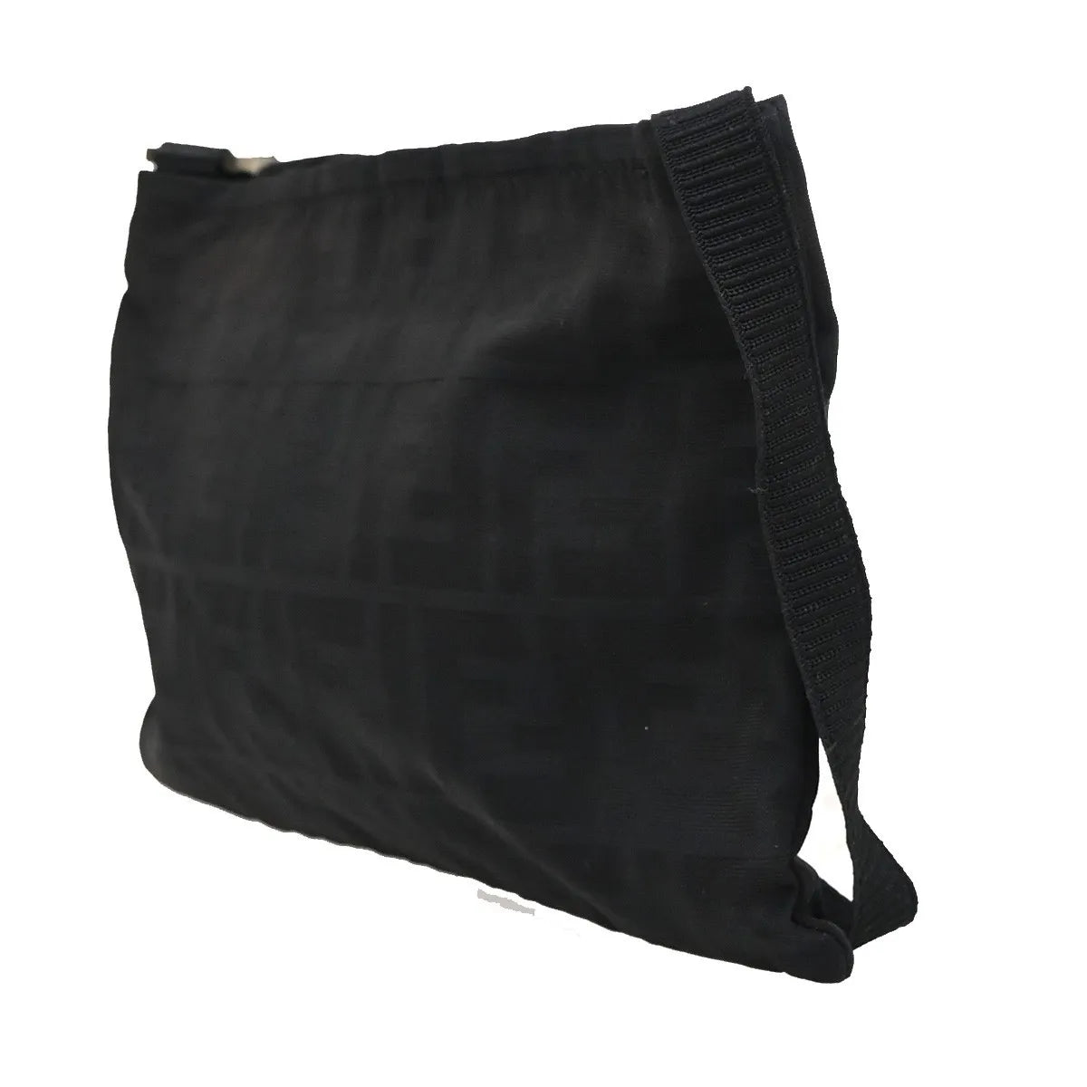 Fendi Logo Zucca Zucca, Black, Canvas, Shoulder Bag