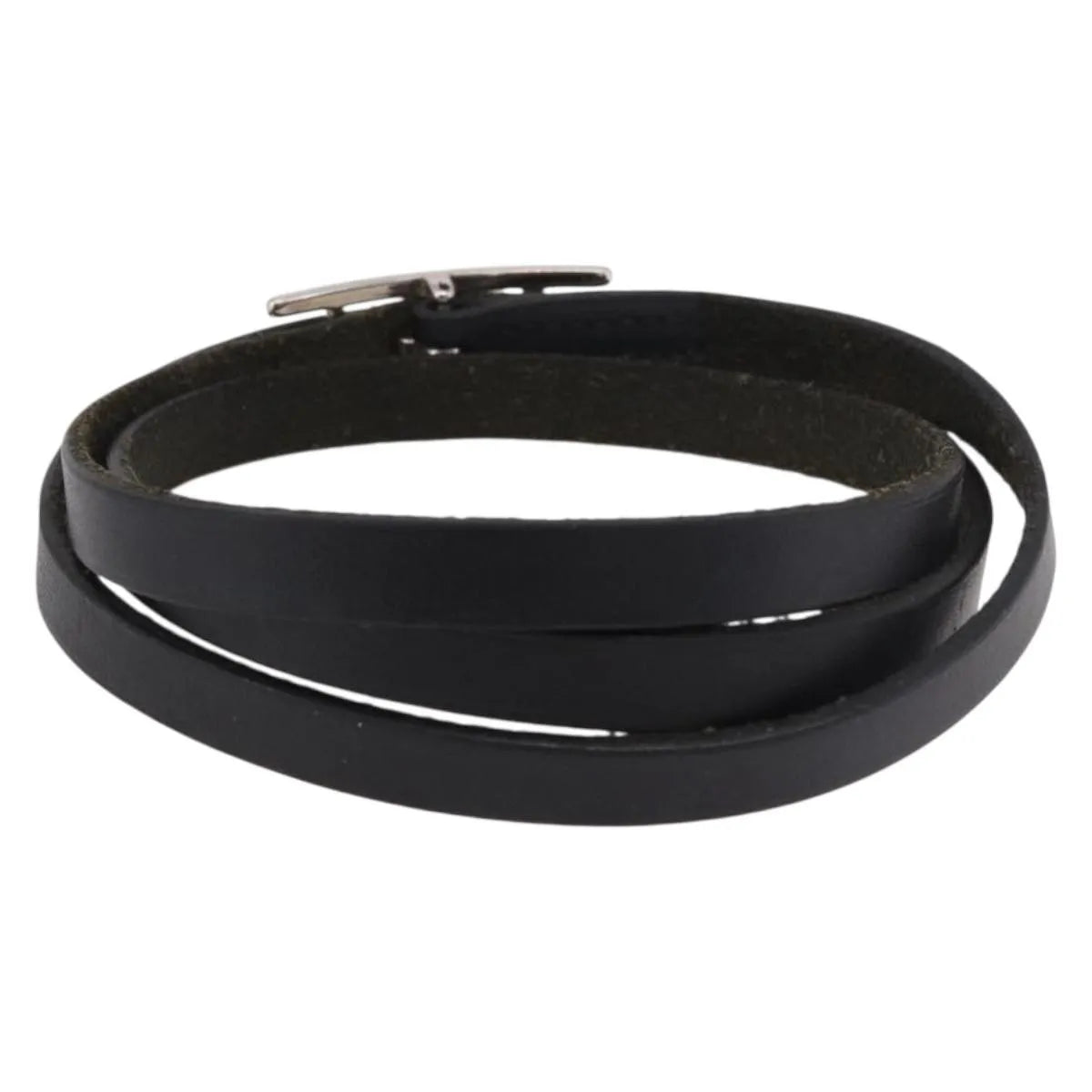 Hermes Hapi 3 Leather with Metal, Black, Leather, Bracelet