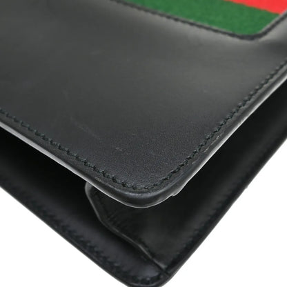 Gucci Sylvie Chain Leather, Black, Leather, Shoulder Bag