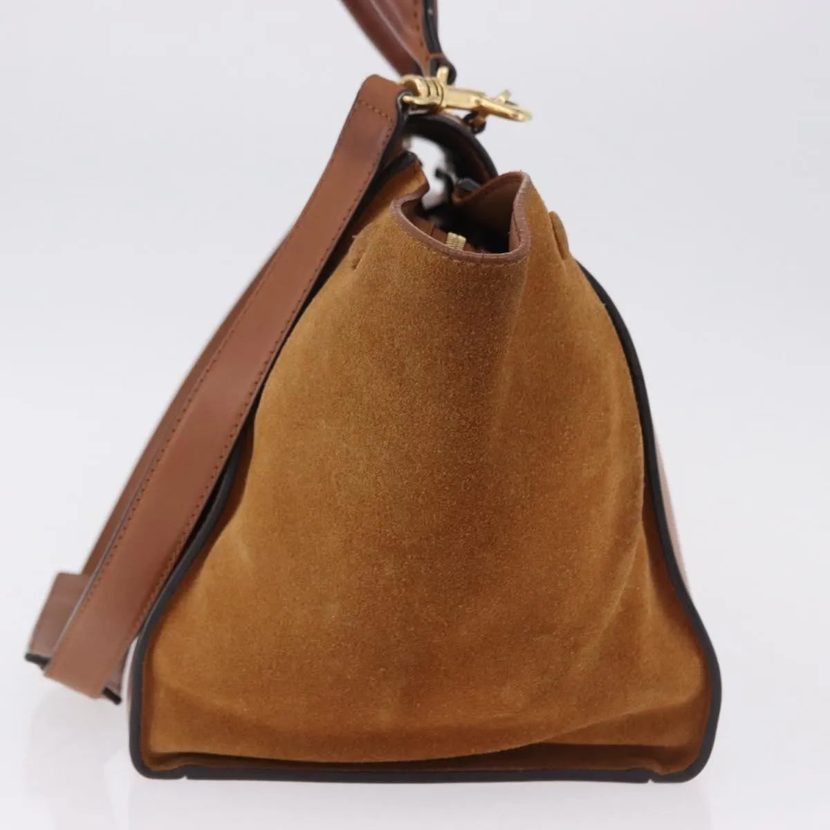 Celine Trapeze Leather, Brown, Leather, Handbag
