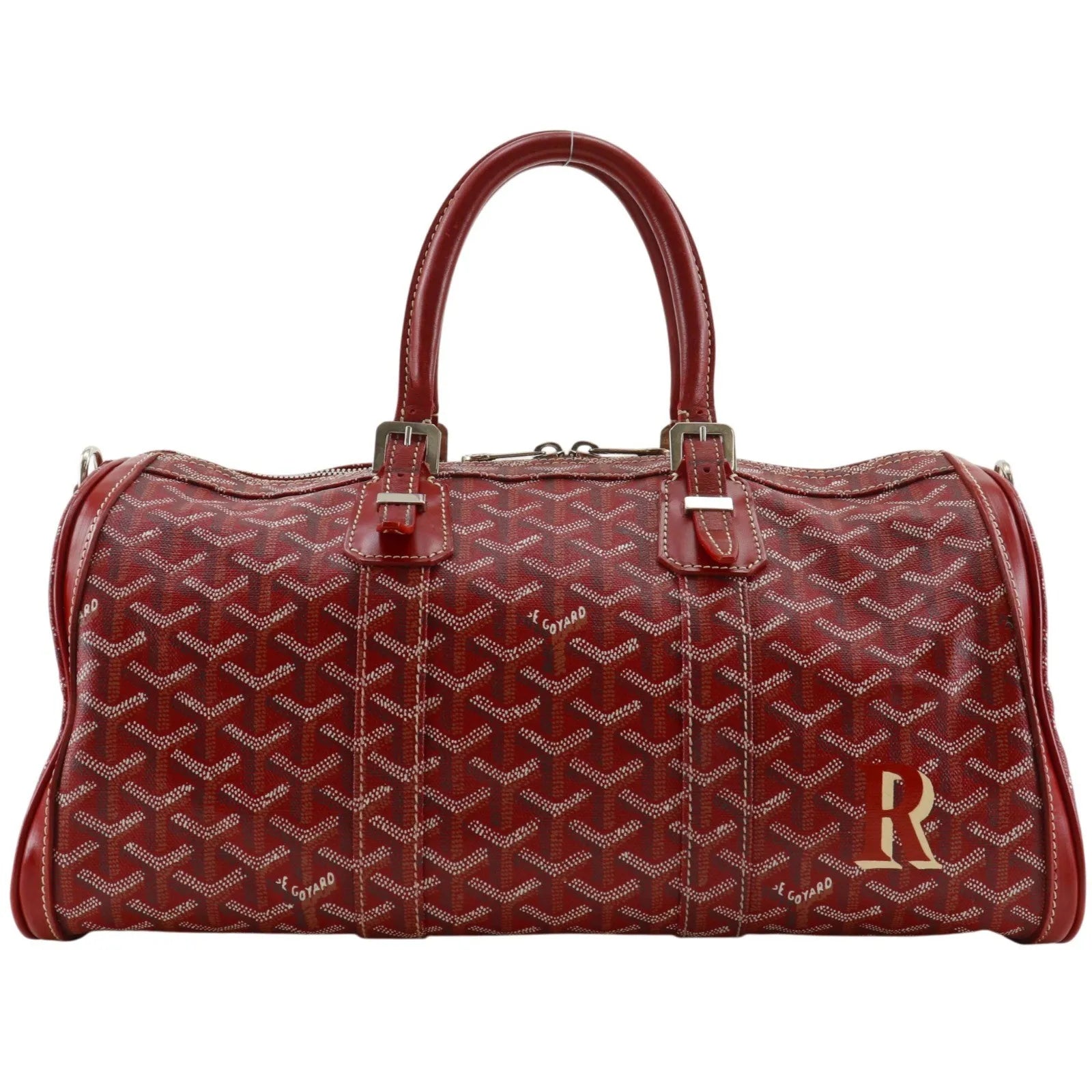 Goyard Boston Coated Canvas, Red, PVC, Handbag