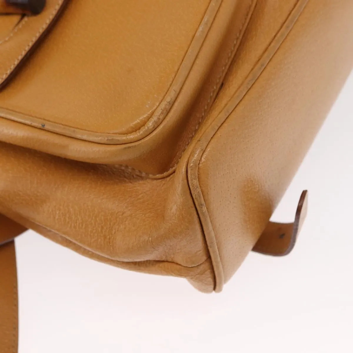 Gucci Vintage Bamboo Leather, Brown, Leather, Backpack