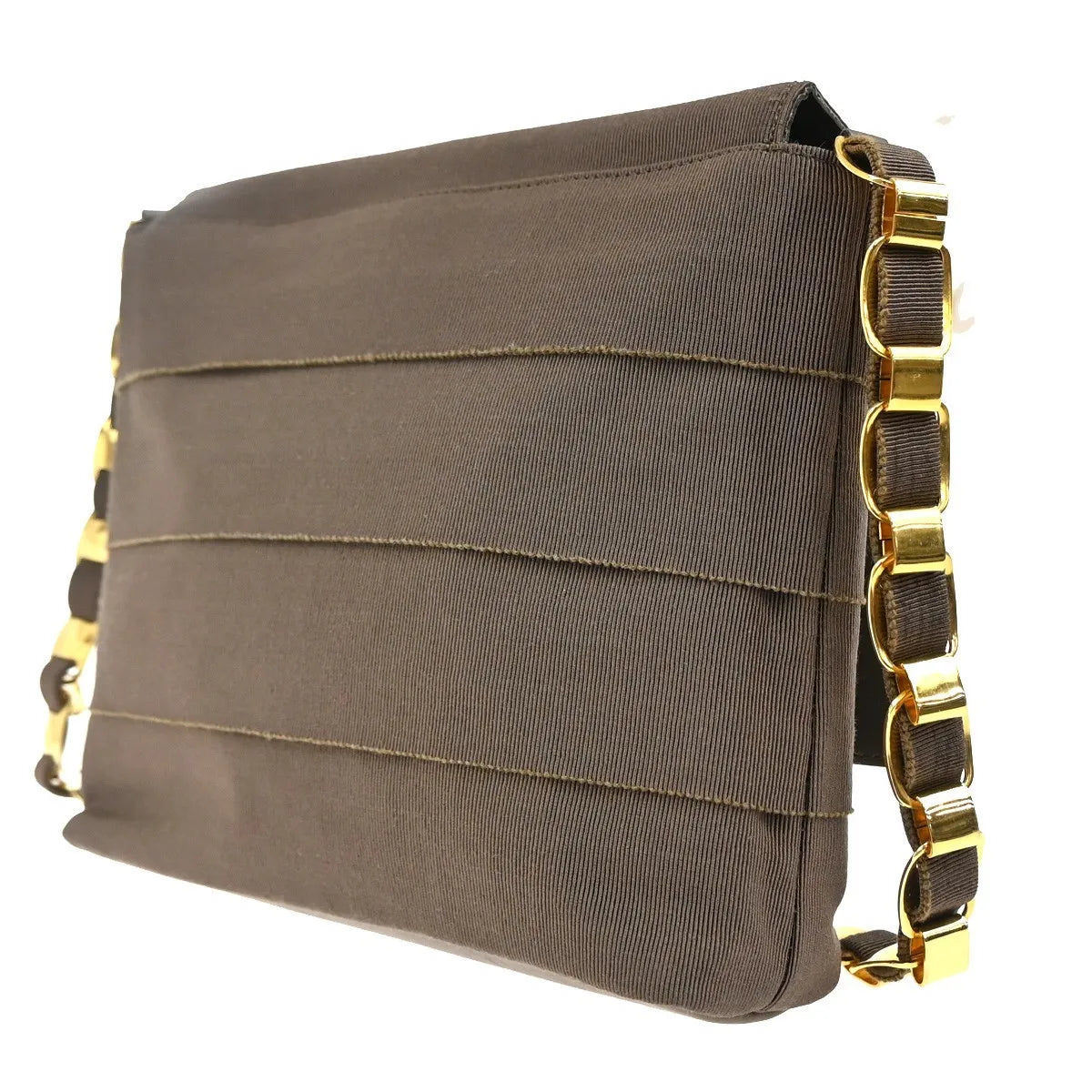Salvatore Ferragamo Vala Canvas, Brown, Canvas, Shoulder Bag