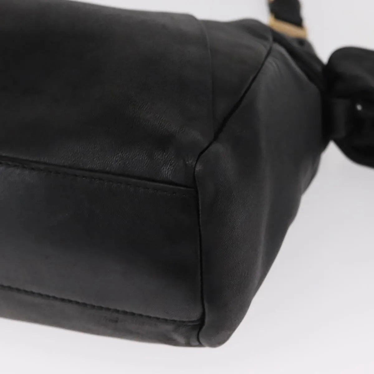 Salvatore Ferragamo Vintage Leather, Black, Leather, Tote Bag