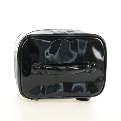 Chanel Vintage Timeless Cosmetic Case Patent, Black, Patent Leather, Handbag