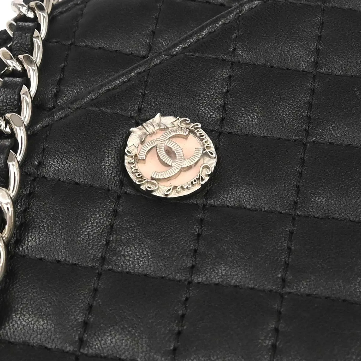 Chanel Wallet on Chain Quilted Lambskin, Black, Leather, Wallet