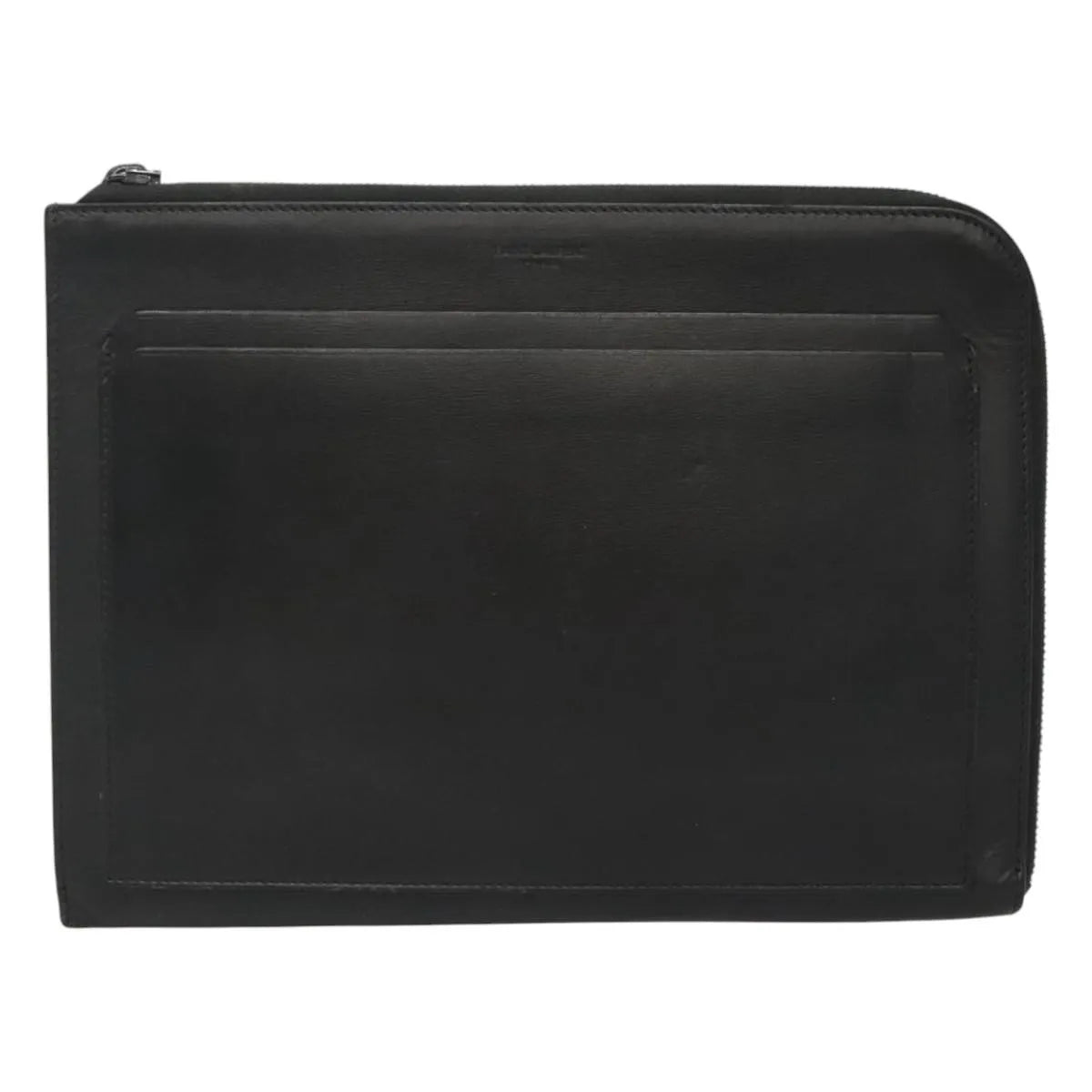 Saint Laurent Zip Pocket Leather, Black, Leather, Clutch