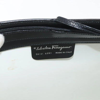 Salvatore Ferragamo Gancini Tote Patent leather, Black, Patent Leather, Tote Bag