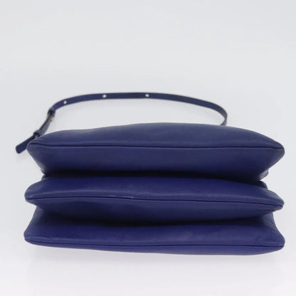 Celine Trio Leather, Blue, Leather, Shoulder Bag