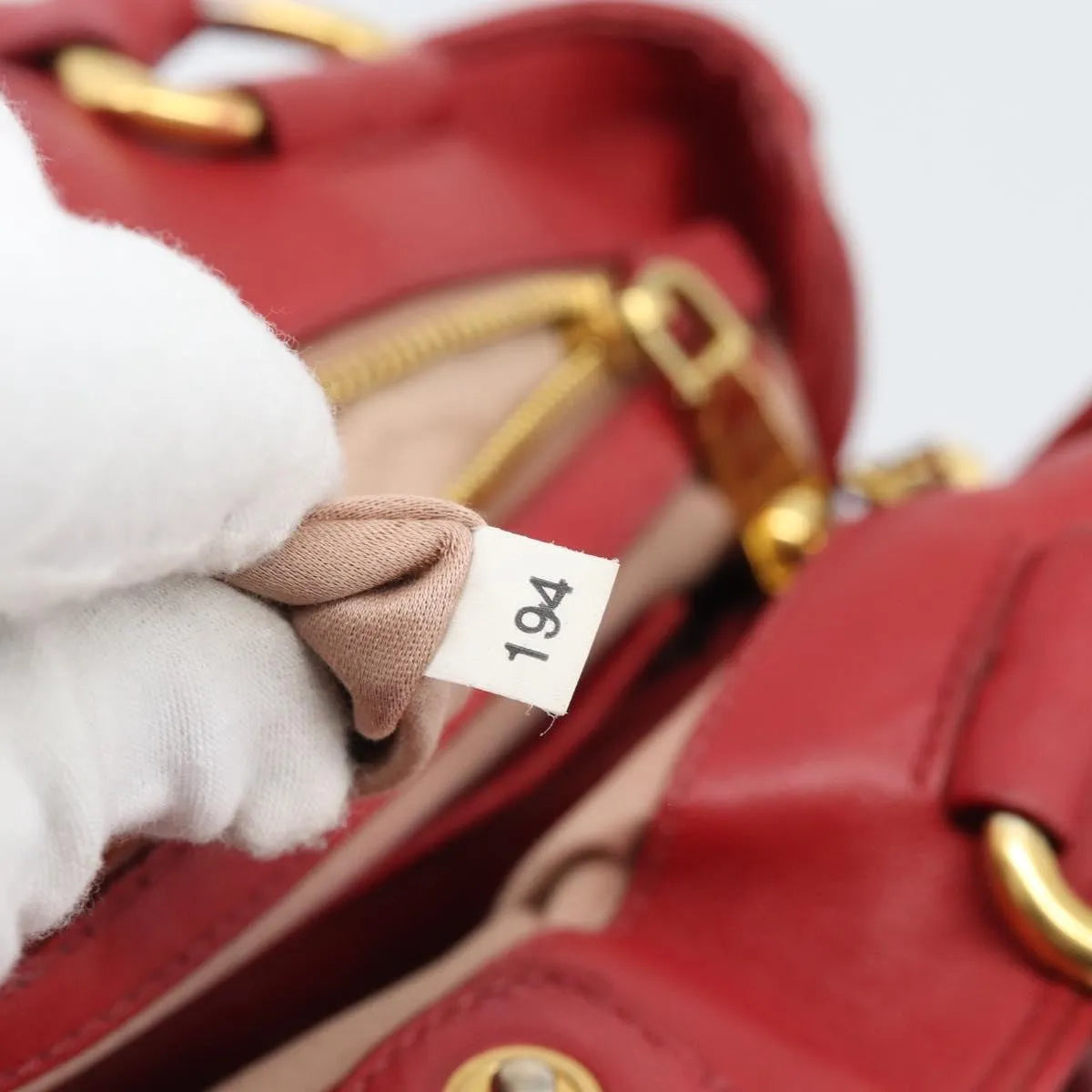 Miu Miu Matelassé Nappa Leather Top Handle Bag Leather, Red, Leather, Shoulder Bag