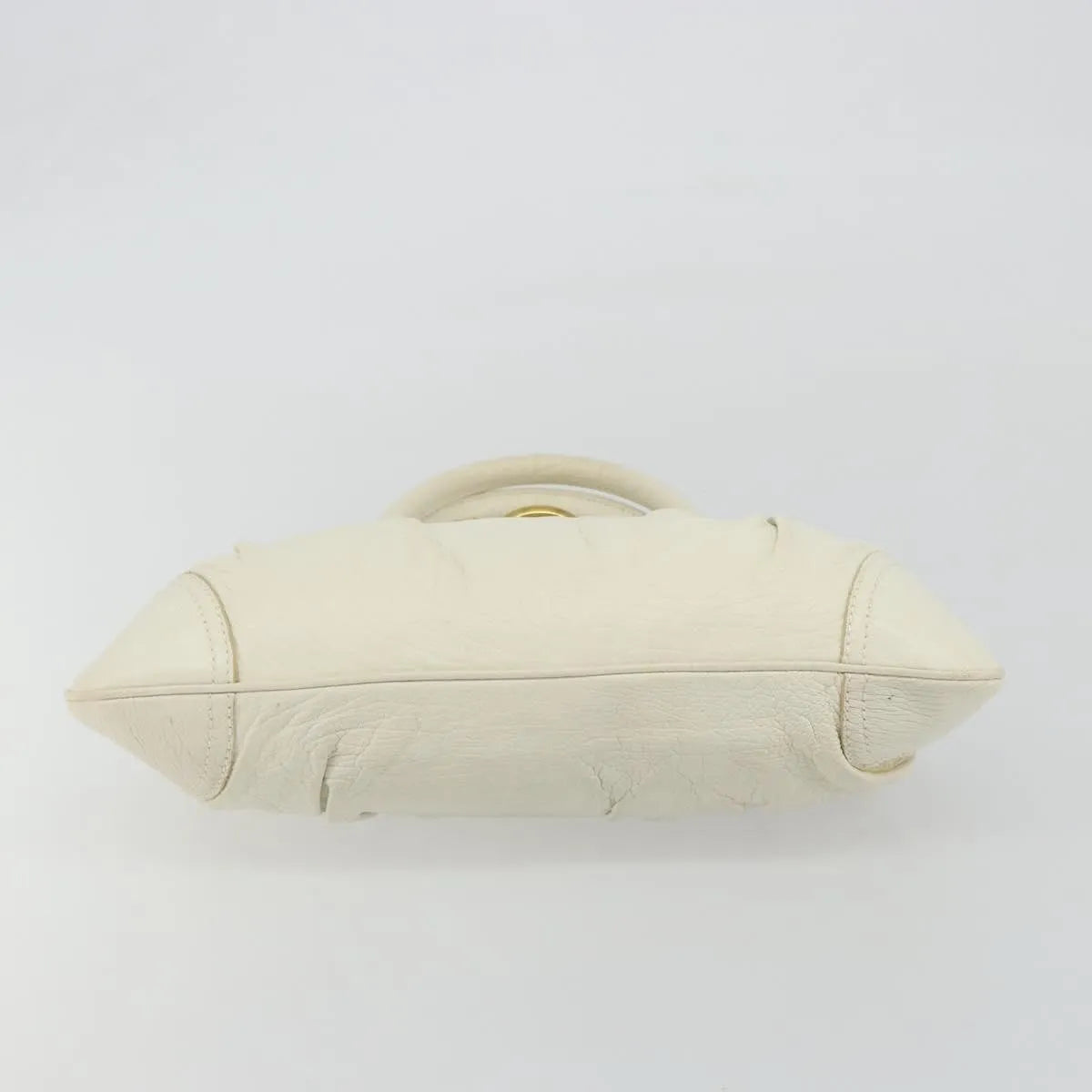 Salvatore Ferragamo Gancini Leather, White, Leather, Handbag