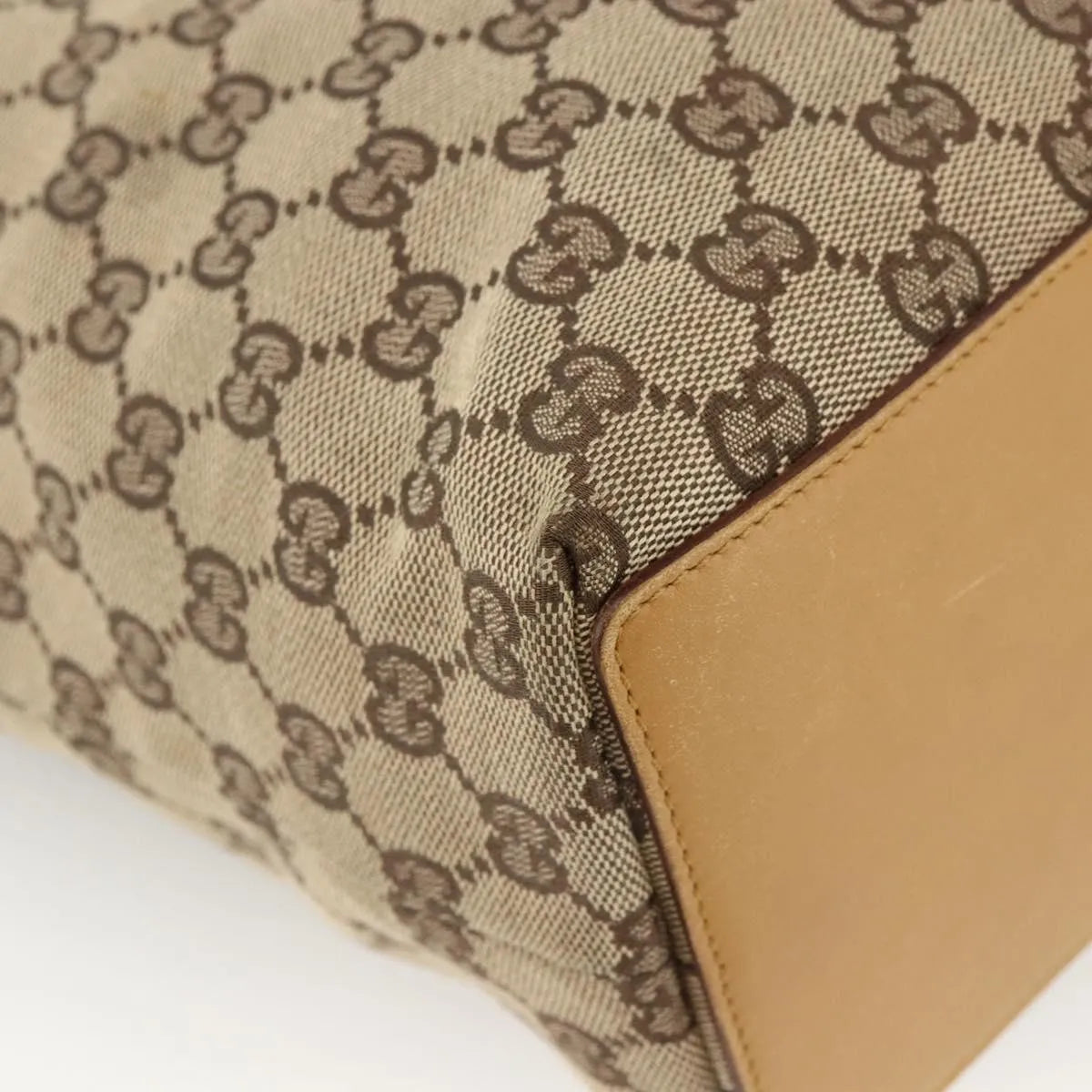 Gucci Vintage Bucket Shopping Tote GG Canvas, Beige, Canvas, Tote Bag