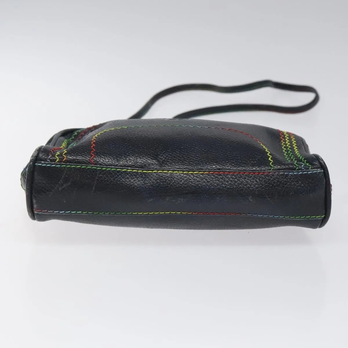Fendi Vintage Zip Leather, Navy, Leather, Shoulder Bag