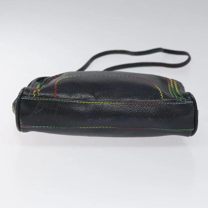 Fendi Vintage Zip Leather, Navy, Leather, Shoulder Bag