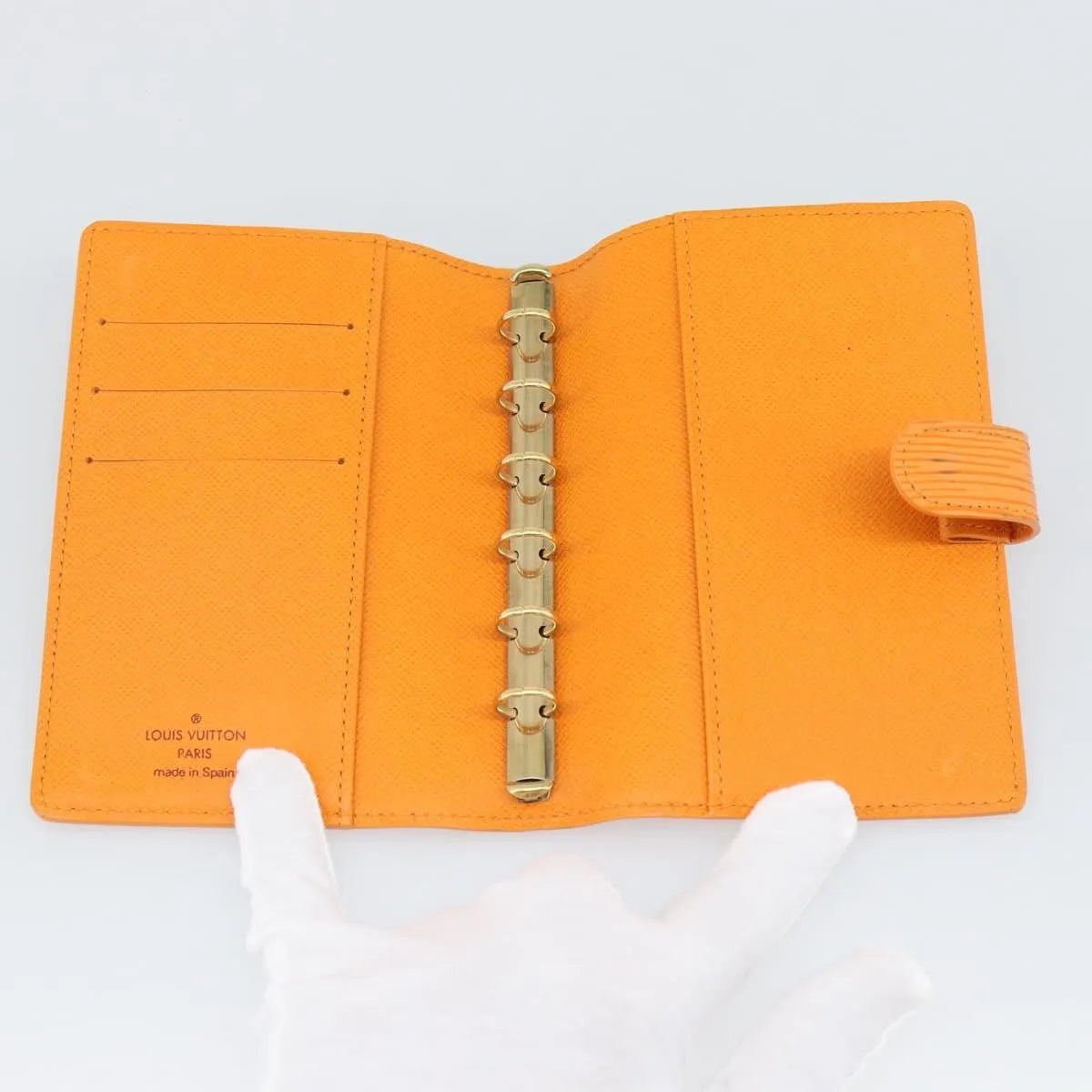 Louis Vuitton Agenda Cover Epi, Orange, Leather, Clutch
