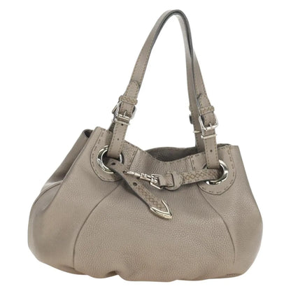 Fendi Selleria Pomodorino Leather, Gray, Leather, Tote Bag