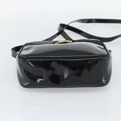 Salvatore Ferragamo Vala Patent Leather, Black, Patent Leather, Shoulder Bag
