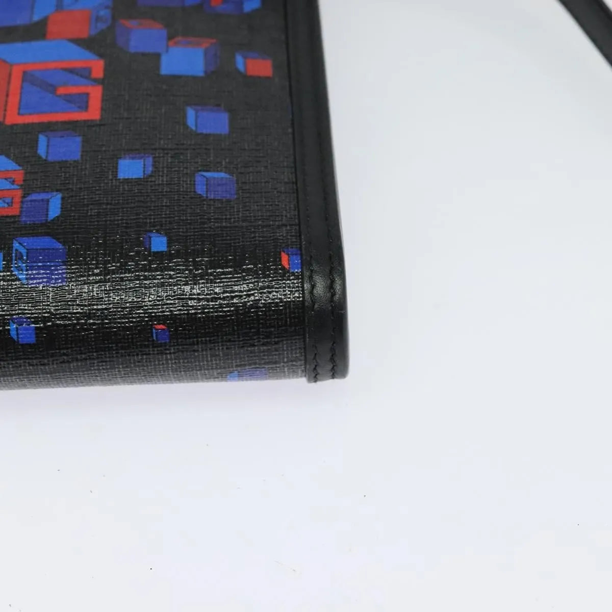 Gucci Flap Printed Coated Canvas, Black, PVC, Shoulder Bag