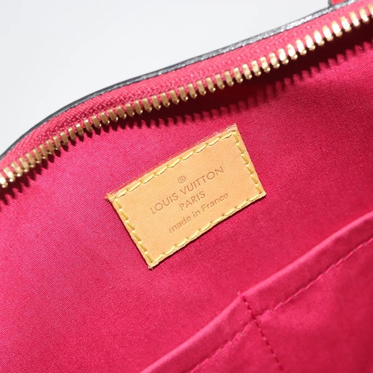 Louis Vuitton Alma Monogram Vernis, Red, Patent Leather, Handbag
