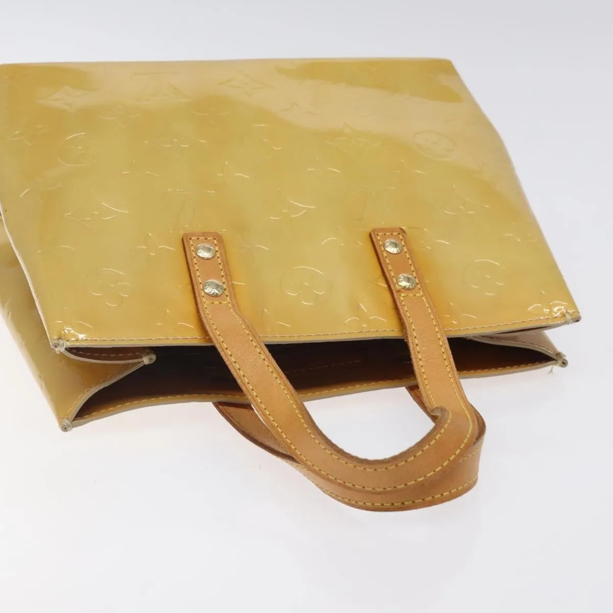 Louis Vuitton Reade Monogram Vernis, Beige, Patent Leather, Handbag