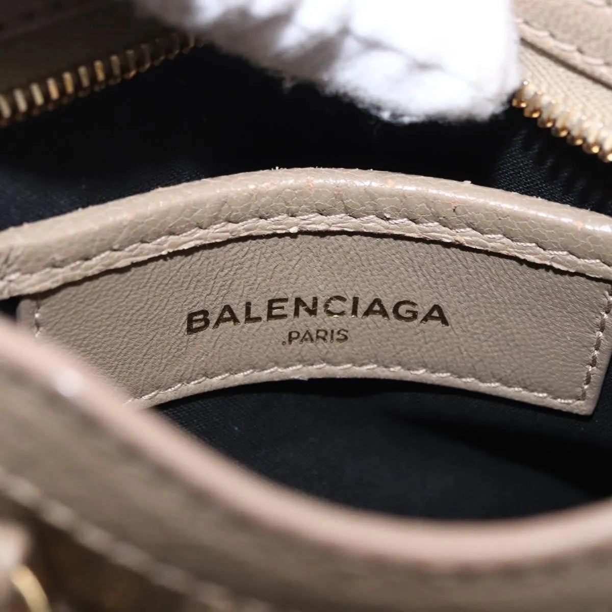 Balenciaga City Classic Studs Leather, Beige, Leather, Handbag