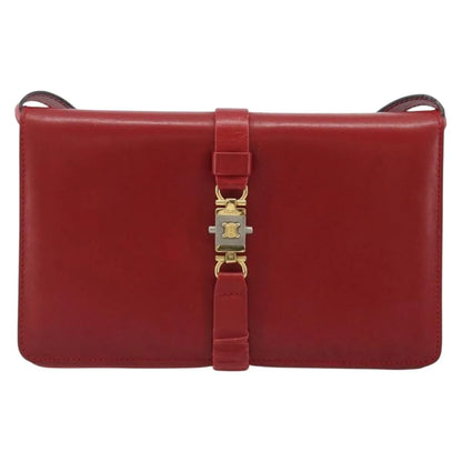Celine Vintage Leather, Red, Leather, Shoulder Bag
