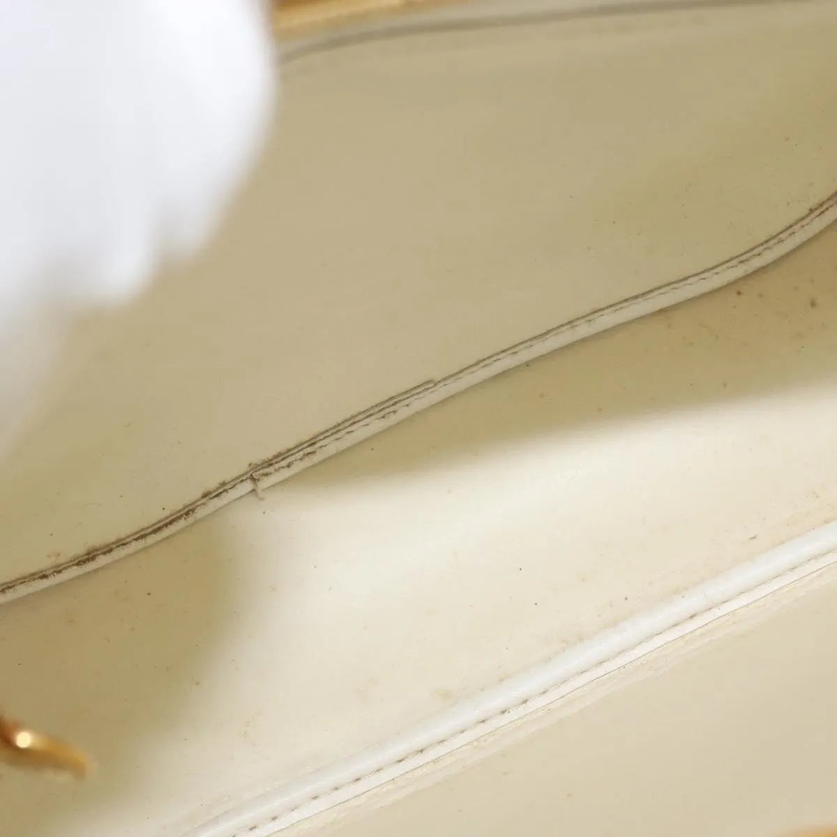 Christian Dior Vintage Leather, White_gold, Leather, Shoulder Bag