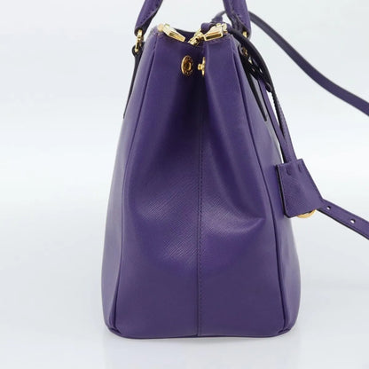 Prada Galleria Double Zip Tote Saffiano Leather, Purple, Leather, Handbag