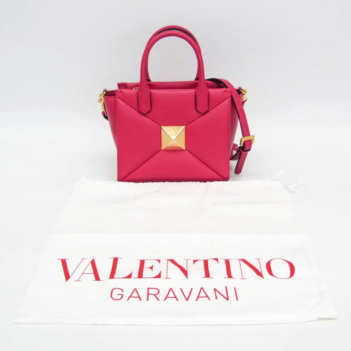 Valentino Garavani One Stud Top Handle Leather, Pink, Leather, Handbag