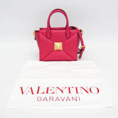 Valentino Garavani One Stud Top Handle Leather, Pink, Leather, Handbag