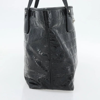 Salvatore Ferragamo Gancini Tote Patent leather, Black, Patent Leather, Tote Bag