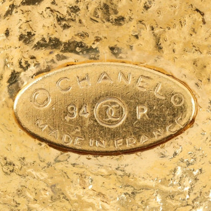 Chanel Vintage CC Round Pendant Long Metal, Gold, Gold Plated, Necklace