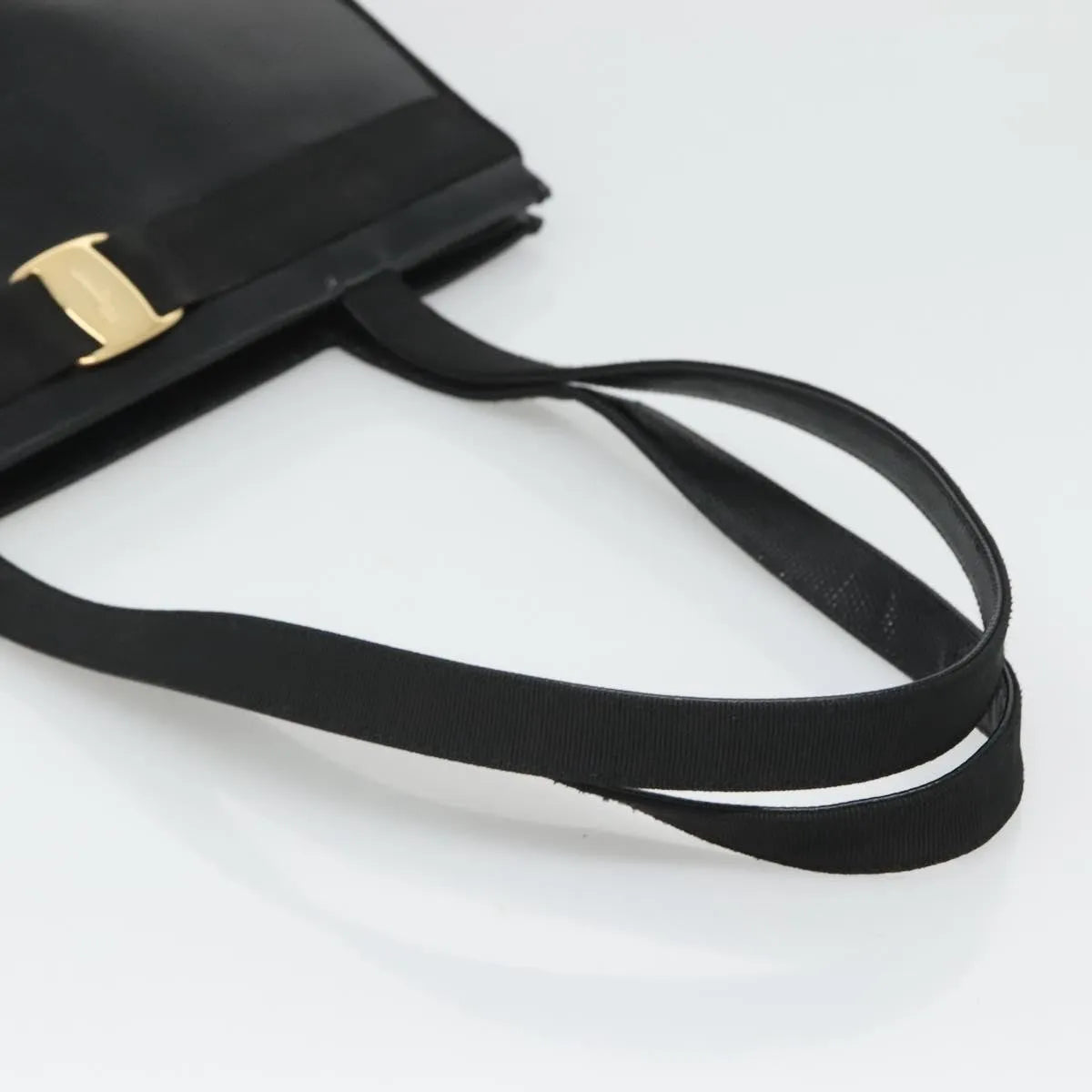 Salvatore Ferragamo Vintage Vara Bow Tote Lizard Embossed Leather, Black, Leather, Tote Bag