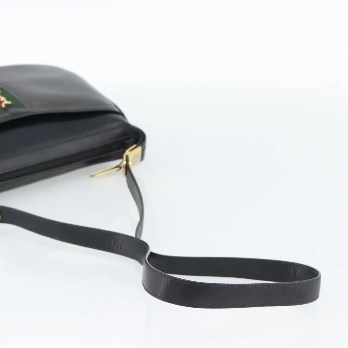Gucci Vintage Horsebit Leather, Black, Leather, Shoulder Bag
