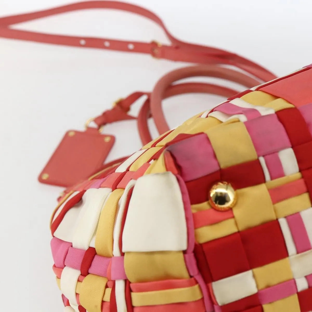 Prada Open Convertible Tote Woven Tessuto, Multicolour, Nylon, Tote Bag