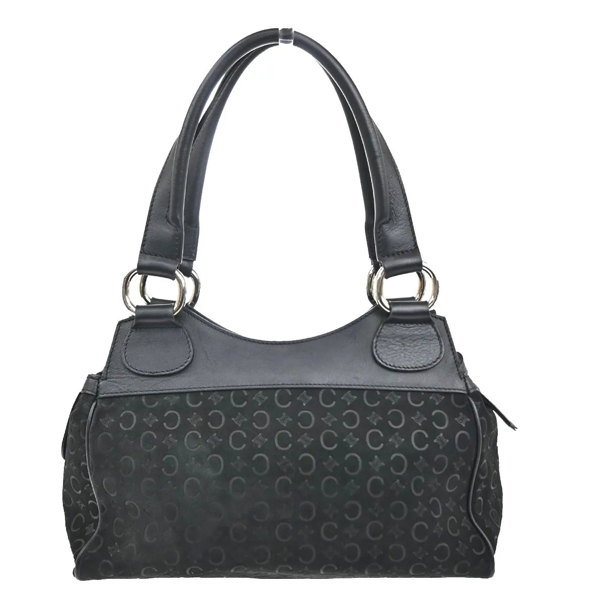 Celine C Macadam Suede, Black, Suede, Shoulder Bag