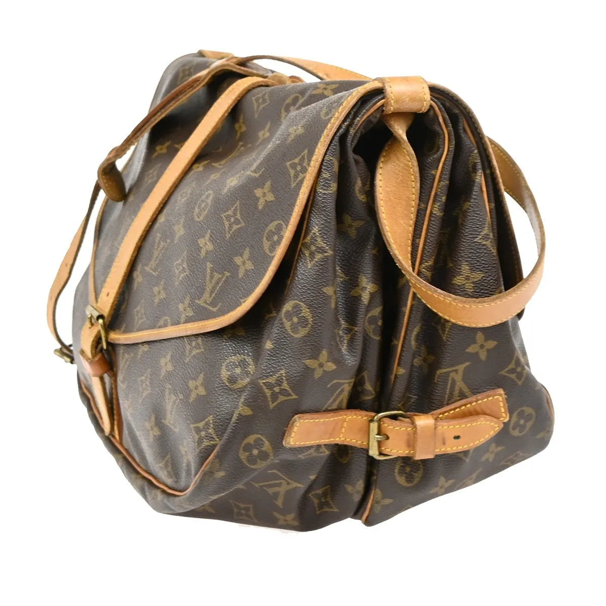 Louis Vuitton Saumur Monogram, Brown, Leather, Shoulder Bag