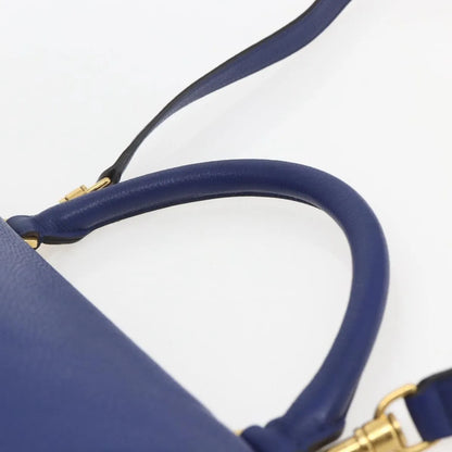 Celine Trapeze Leather, Blue, Leather, Handbag