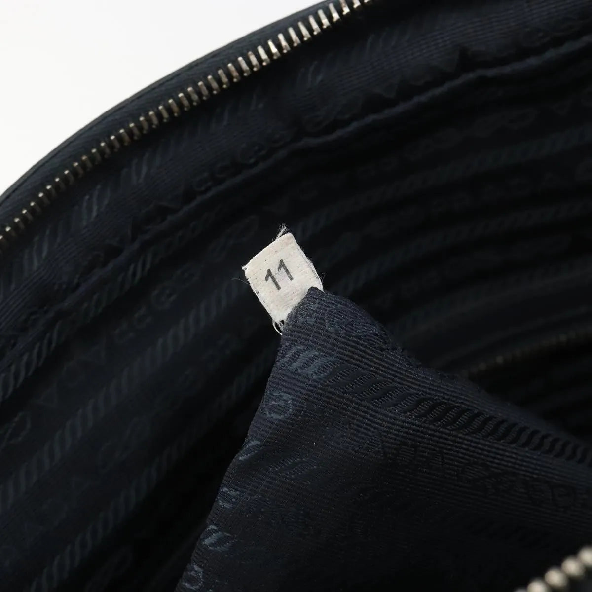Prada Zip Around Saffiano Leather, Navy, Leather, Briefcase